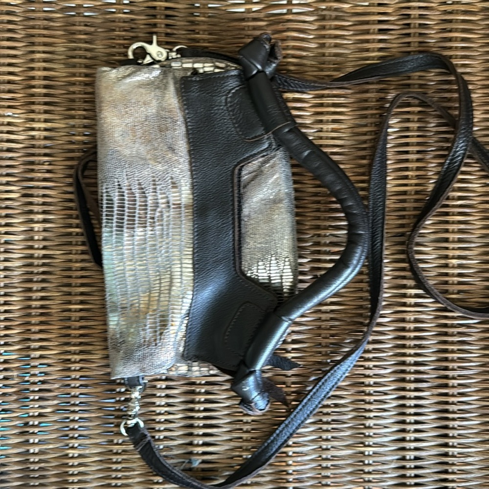 Foley and Corinna disco city bag brown leather with gold and silver metallic - Picture 5 of 5